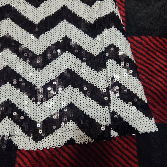 Forever 21 Patterned Sequin Skirt White/Black Size Small - Picture 3 of 5